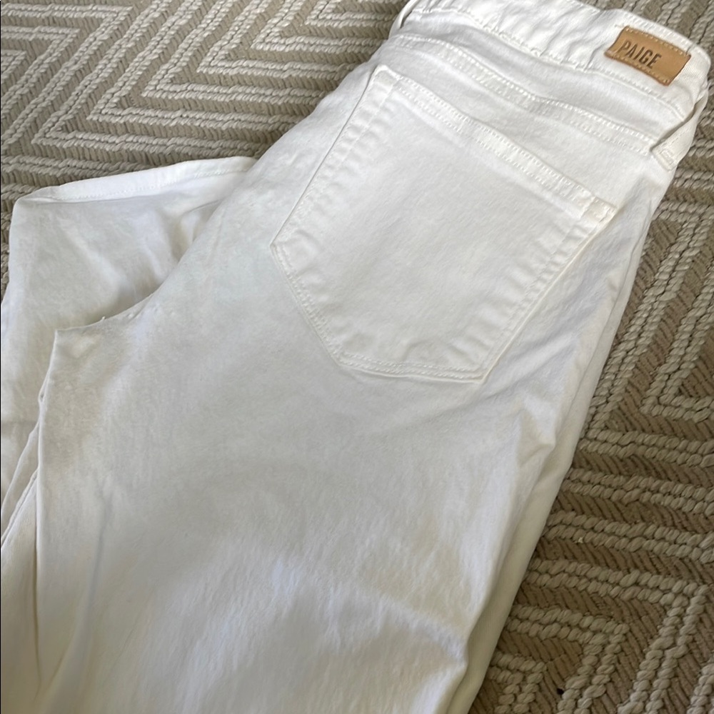 PAIGE White Skinny Jeans with Minimal Detailing